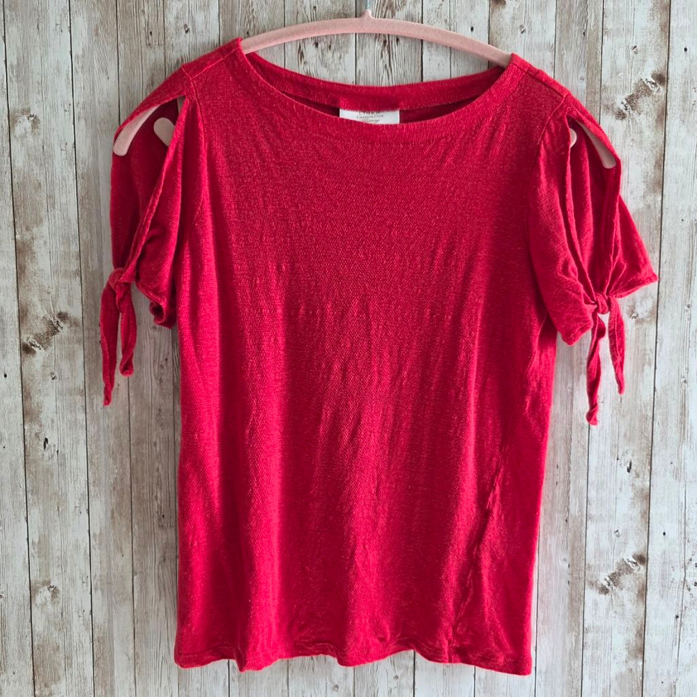Women's Charter Club Red Linen Top Size XS